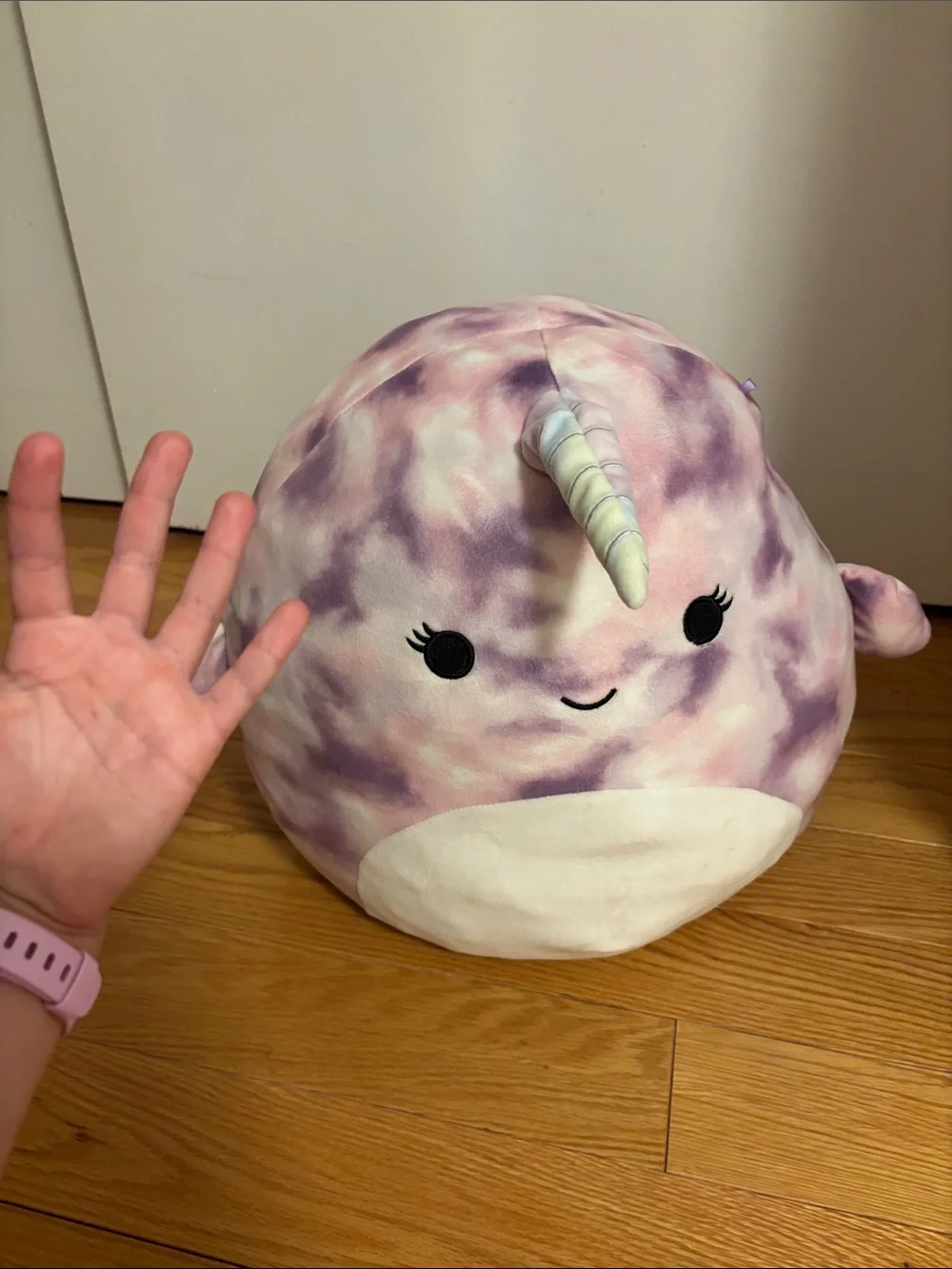Squishmallows Tie-Dye Narwhal Plush in Pink & Purple
